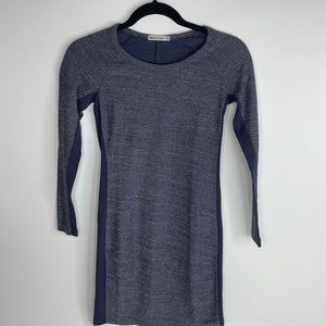 Marine Layer Terry Dress Long sleeve, Marled Navy, size XS